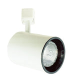 Elco Lighting ET634W 120V Line Voltage Flat Back Cylinder Track Fixture, White With Black Baffle Finish