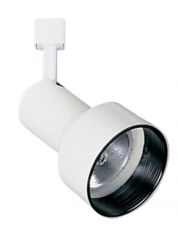 Elco Lighting ET637W 120V Line Voltage Step Cylinder Track Fixture, White With Black Baffle Finish