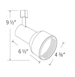 Elco Lighting ET637W 120V Line Voltage Step Cylinder Track Fixture, White With Black Baffle Finish