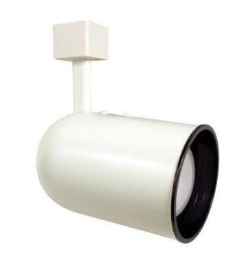 Elco Lighting ET639W 120V Line Voltage Roundback Cylinder Track Fixture, White With Black Baffle Finish