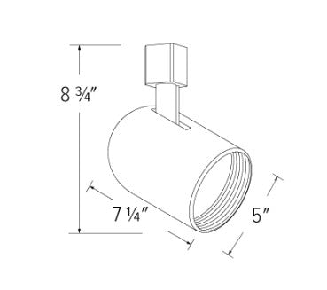 Elco Lighting ET639WW 120V Line Voltage Roundback Cylinder Track Fixture, All White Finish