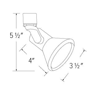 Elco Lighting ET657W 120V Line Voltage Solid PAR Classic Track Fixture, All White Finish