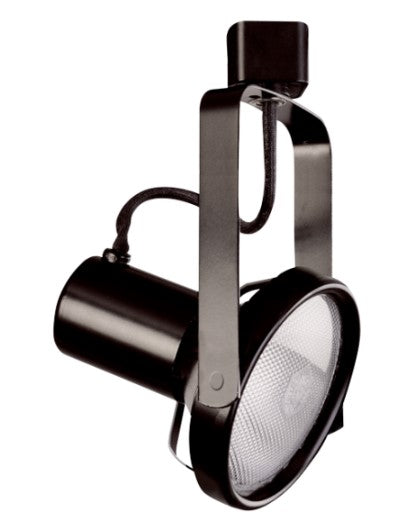 Elco Lighting ET687B 120V Line Voltage Front Loading Gimbal Track Fixture, All Black Finish