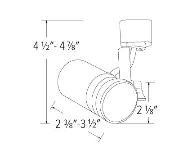 Elco Lighting ET690W 120V Line Voltage Mini Universal Track Fixture, All White Finish