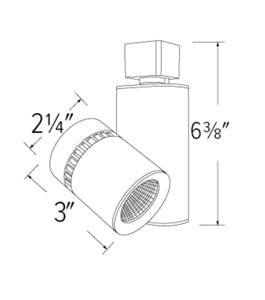Elco Lighting ET745-SDDW LED Magnus™ Track Fixture, 15W, 38° Beam Angle, Color Temperature SunsetK, All White Finish