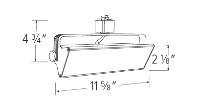 Elco Lighting ETW42CT3B LED Pipe™ Wall Wash Track Fixture with 3-CCT Switch, Lumens 1400 lm, Color Temperature 3000K/3500K/4000K, All Black