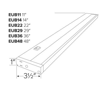 Elco Lighting EUB11CT5W 11" Length Lotus™ LED Undercabinet Light, Lumens 350 lm, Color Temperature 2700K-5000K, All White