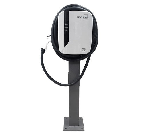 Leviton EVP30  30A EV Charging Station Pedestal System With 18' charging cable & Pedestal Mounting Pole and Base 208~240V AC