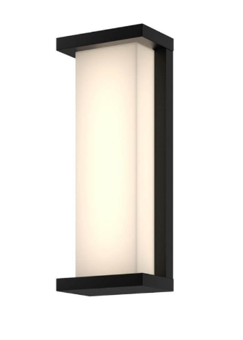 Kuzco Lighting EW70714-BK 14" Bravo Tall LED Outdoor Wall Light with Frosted Diffuser, Black Finish
