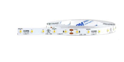 Core Lighting LSE-150-27K-100FT-24V ﻿1.5W Eco Series Indoor Flexible LED Strip 24 Volts Color Temperature 2700K, 100 Ft.