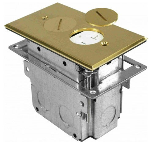 Orbit Floor Box Round Plug Type With Duplex Receptacle Adjustable Box