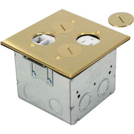 Orbit Adjustable Floor Box Round Plug Type With 1 Duplex Receptacle & 4 Low-voltage 125V AC