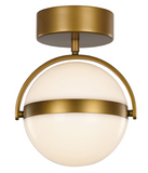 Alora Lighting FM301001BG 6" Globo Semi Flush Mount LED Ceiling Light, Brushed Gold Finish