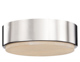 Alora Lighting FM325108PNAR 8" Blanco Alabaster Glass LED Flush Mount Ceiling Light Fixture, Polished Nickel Finish