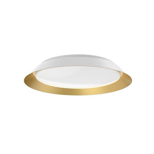 Kuzco Lighting FM43419-WH/GD LED 19 Inch Jasper Flush Mount Ceiling Light White/Gold Finish