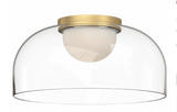 Kuzco Lighting FM52512-BG/CL 12" Cedar Contemporary Modern LED Ceiling Light Fixture, Brushed Gold Finish