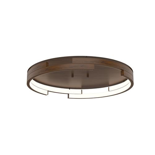 Kuzco Lighting FM52719-WT LED 19 Inch Anello Minor Flush Mount Ceiling Light Walnut Finish