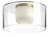 Kuzco Lighting FM53512-BG/CL 12" Birch Modern LED Ceiling Light Fixture, Brushed Gold Finish