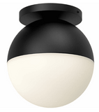 Kuzco Lighting FM58310-BK/OP 10" Monae Opal Glass Contemporary LED Ceiling Light, Black Finish