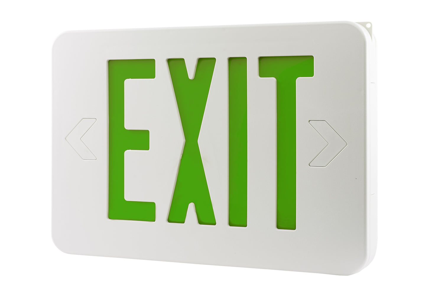 ELCO Lighting EELE2 LED Exit Sign, Green or Red Letters, Single/Double Face Configurable Green Letters, 2 Circuit for Generator Use | BuyRite Electric