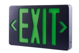 ELCO Lighting EELEDB LED Exit Sign, Green or Red Letters, Single/Double Face Configurable Green Letters, Black Housing, Battery Backup
