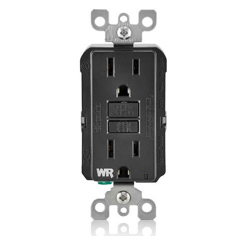 LEVITON GFWR1 Self-Test SmartlockPro Slim Weather-Resistant Receptacle with LED Indicator 15A / 125 VAC