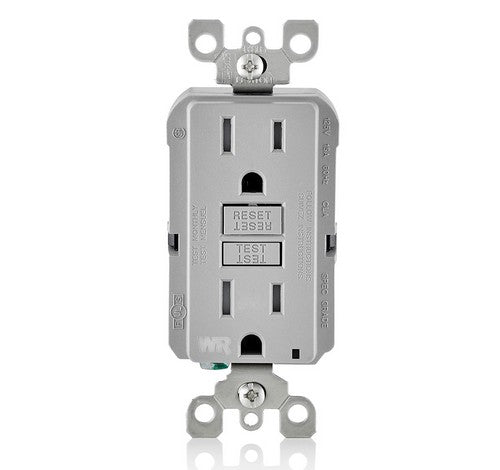 LEVITON GFWT1 Self-Test SmartlockPro Slim Weather-Resistant and Tamper-Resistant Receptacle with LED Indicator 15A / 125 VAC
