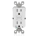 LEVITON GFWT1 Self-Test SmartlockPro Slim Weather-Resistant and Tamper-Resistant Receptacle with LED Indicator 15A / 125 VAC WH - BuyRite Electric