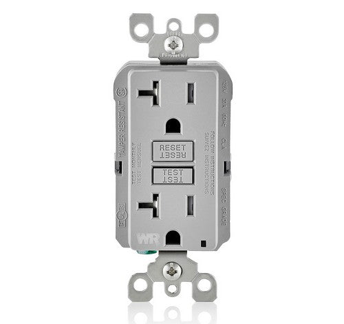 LEVITON GFWT2 Self-Test SmartlockPro Slim Weather-Resistant and Tamper-Resistant Receptacle with LED Indicator 20A / 125 VAC GR - BuyRite Electric
