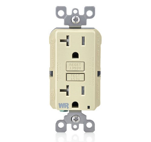 LEVITON GFWT2 Self-Test SmartlockPro Slim Weather-Resistant and Tamper-Resistant Receptacle with LED Indicator 20A / 125 VAC