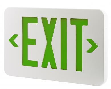 ELCO Lighting EELE5 LED Exit Sign, Green or Red Letters, Single/Double Face Configurable Green Letters, Without Battery Backup | BuyRite Electric