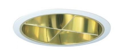 ELCO Lighting EL889G 8 Inch CFL Horizontal Reflector with Cross Blade (2) 42W Gold with White Ring Finish