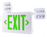 ELCO Lighting EE94HG LED Exit Sign and LED Emergency Light Combo Green Letters 120/277V