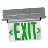 ELCO Lighting EDGREC2G Recessed LED Edge Lit Exit Sign Green Letters, Double Face