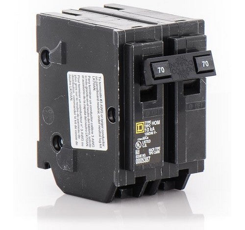 Square D HOM270 70 Amp Plug-On Two-Pole Circuit Breaker 10KA 120/240 VAC