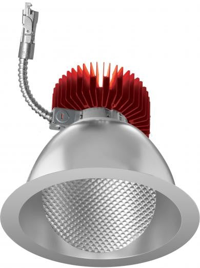 8 Inch Wall Wash LED Light with Haze Finish, red heat sink, and frosted polycarbonate lens; ELCO Lighting E811L6035H.