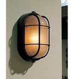 Hubbell Outdoor Lighting BOF-02 28W Black Finish Euroluxe Wall or Ceiling Mount Decorative Oval Fluorescent Wallpack 120-277V