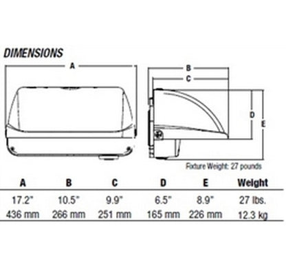 Hubbell Outdoor Lighting 80W Large Litepak Wallpack, 36 LEDs, 3000K,Type IV Distribution- BuyRite Electric