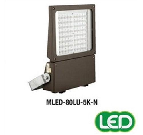 Hubbell Outdoor Lighting MLED-80LU-5K-M-BZ 179W Bronze Finish Magnuliter LED Floodlight, 120-277V, 5000K- BuyRite Electric