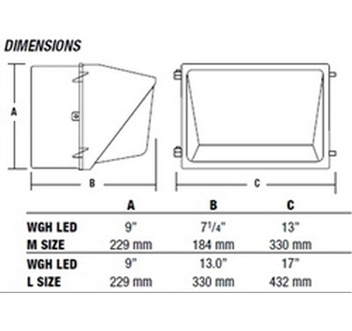 Hubbell Outdoor Lighting WGH-400P 400W Bronze Finish Mid-Size Pulse Start Glass Wallpack,- BuyRite Electric