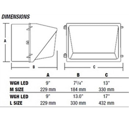 Hubbell Outdoor Lighting WGH-400P 400W Bronze Finish Mid-Size Pulse Start Glass Wallpack,- BuyRite Electric