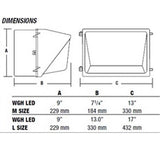 Hubbell Outdoor Lighting WGH-225L-4K-C-L 111W  Bronze Finish LED Glass Wallpack, 4000K , Type IV Distribution, 10474 Lumens,347V/480V