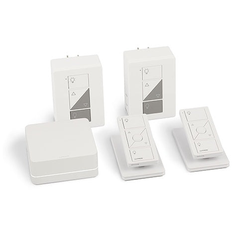 Lutron Caseta Lutron Caseta Smart Bridge Kit with Plug In Lamp Dimmers Pico Remotes & Pedestals