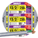 Southwire 250 ft. 12-Gauge/2-Gauge Solid CU MC (Metal Clad) Armorlite Cable