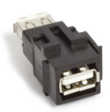 Lew Electric L310-USB-BK USB 2.0 Keystone Jack, Black Finish