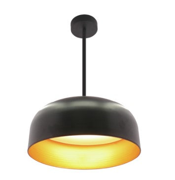 Westgate Lighting LCFP-MCT5-BG 24" Integrated LED Pan Pendant with 6Ft. Adj. Rod, Wattage 40W, Multi-Color Temperature, Black/Gold Finish