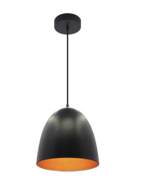 Westgate Lighting LCFR-MCT5-BG 12" Large Integrated LED Dome Pendant with 6Ft Cord, Wattage 24W, Multi-Color Temperature, Black/Gold Finish