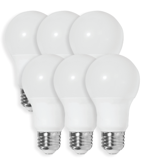 EnvisionLED LED-A19-9W-30K-ND6 A19 6-Pack Screw Base LED Non-Dimmable Bulb, Color Temperature 3000K, Voltage 120V