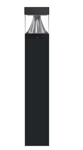 EnvisionLED LED-BLD-3P22-SQ-5CCT-UNV-CN-FL-BL-44 Bollard Square Round Cone Flat Top LED Outdoor Exterior Lighting, Multiple-Color Temperature, Black Finish
