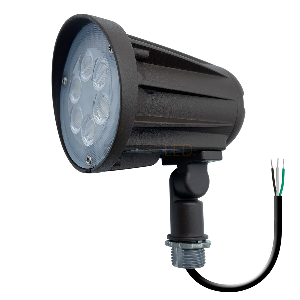 EnvisionLED LED-BLT-15W-50K-BZ-KN-UNV LED 15W Bullet Flood Knuckle Mount Light 5000K Bronze Finish